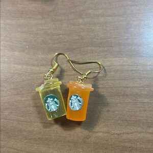 Starbucks Yellow and Orange Cup Earrings